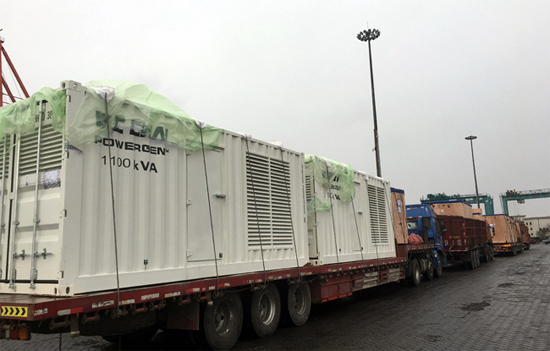 潍柴博杜安发电机组发往天津港，终点站是中国能源建设集团巴基斯坦的胡布项目