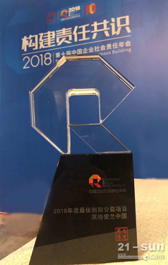 第十届中国企业社会责任年会“最佳创新公益项目”奖。