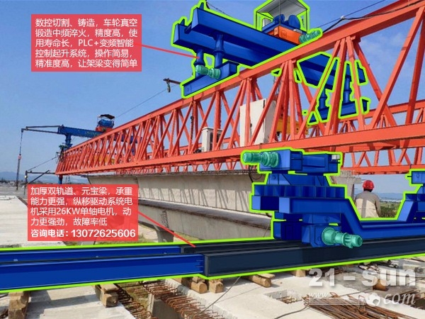 云南昆明架桥机厂家120吨架桥机正在架梁