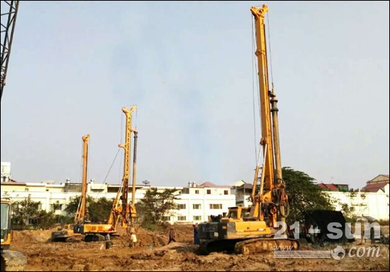 徐工旋挖钻机群于柬埔寨工民建市场显威力