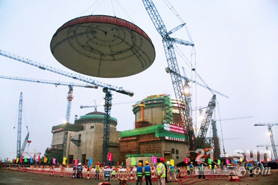 福建福清核电站核岛穹顶吊装