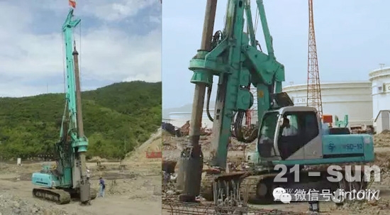 金泰第一代旋挖钻机SD10在舟山群岛施工