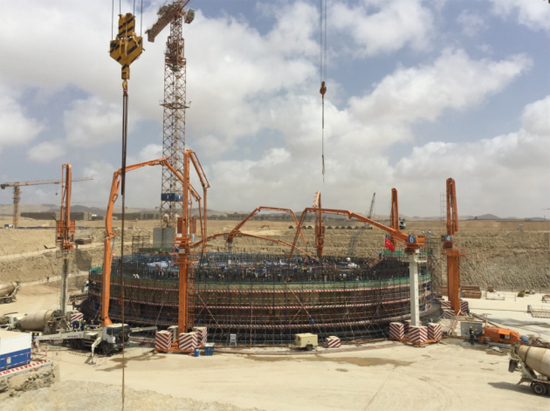 2016年，中联重科混凝土产品助建巴基斯坦卡拉奇核电站项目