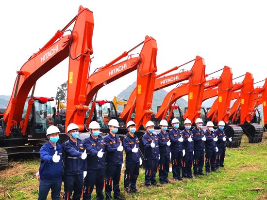 日立建机助力广西旱改水项目