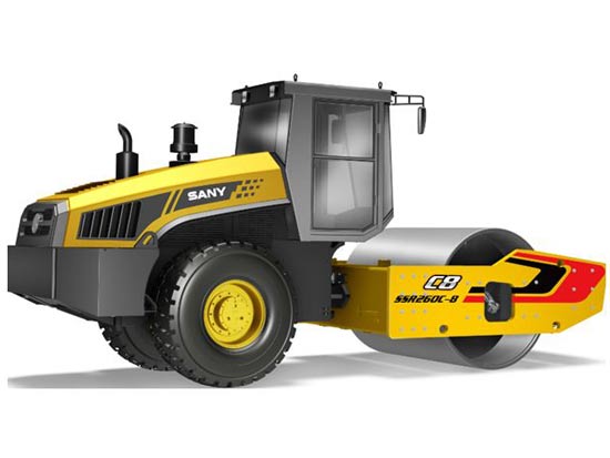 三一SSR260C-8双驱单钢轮压路机：激振力强 施工效率高