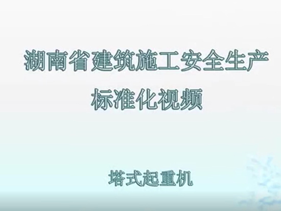 湖南省建筑施工安全生产标准化系列视频—塔式起重机