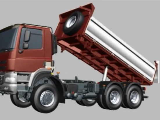 3D动画展示，自卸卡车底盘组成结构，54秒看个明白