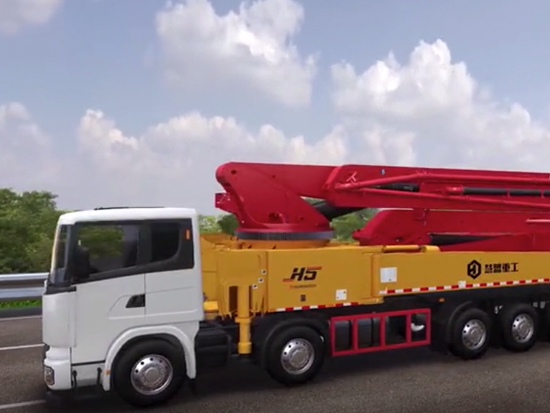 慧盟重工70米长臂架泵车，6分钟泵送一车混凝土！