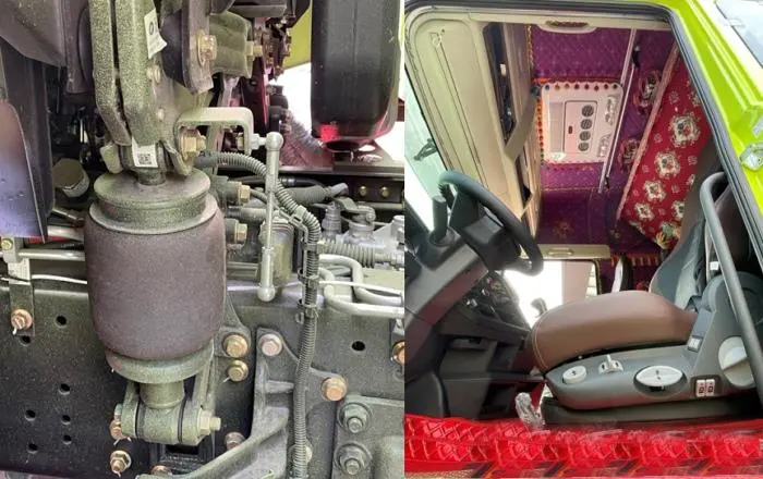四点气囊悬浮+格拉默气囊减震座椅是J7 8×4载货车的标配