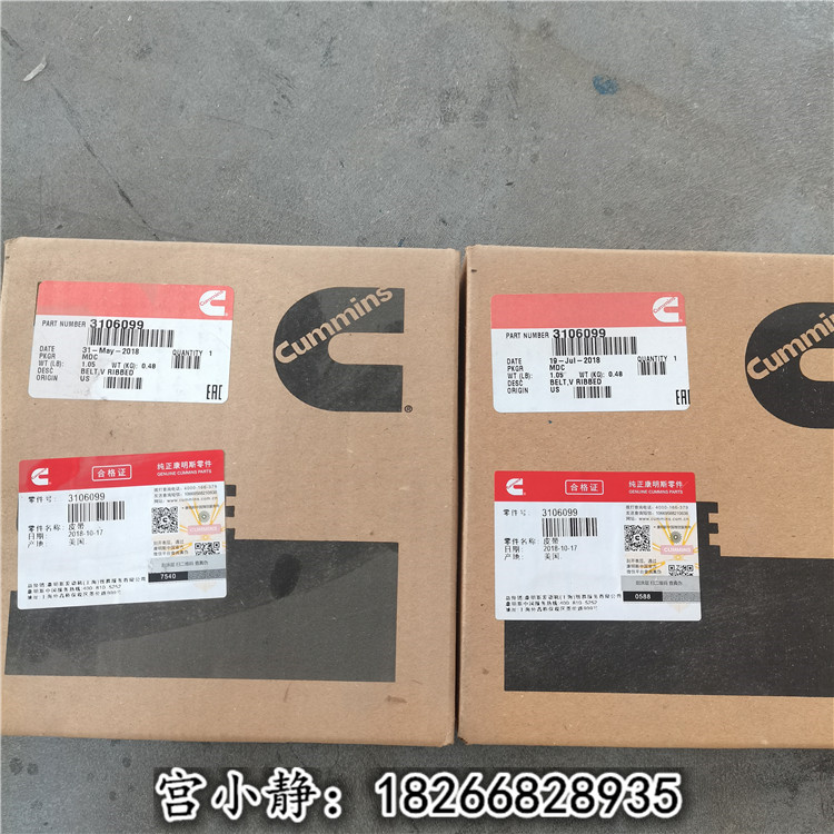 QSX15矿用挖掘机风扇皮带3106099 柳工缸垫4299098 进口备件