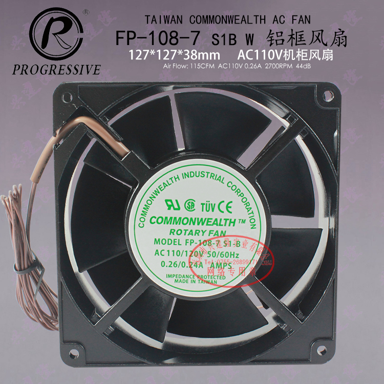 台湾三协FP-108-7-S1B 引线式AC110V轴流散热风扇