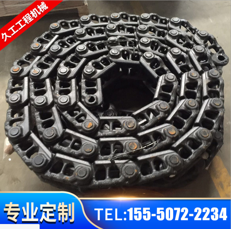挖掘机链条 PC130-7 挖掘机链条链轨支重轮引导轮拖轮履带板总成
