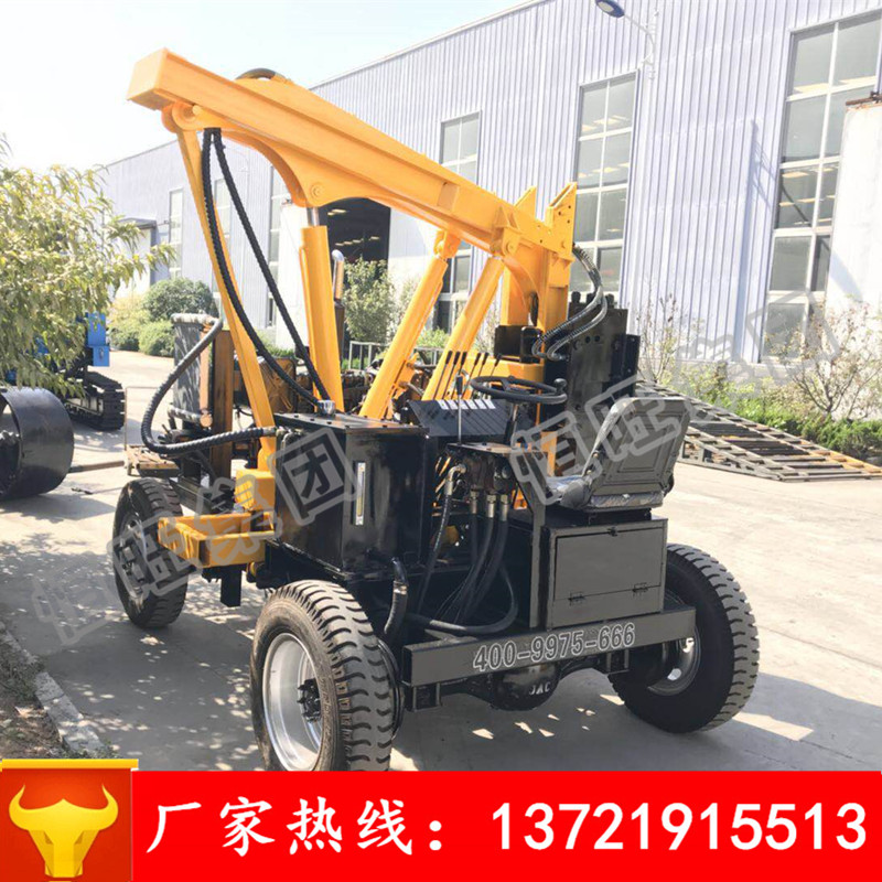 波形护栏板安装的小型护栏打桩机