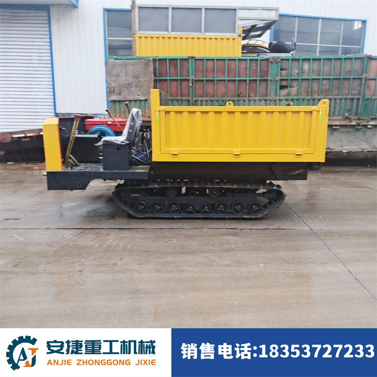 3吨履带混凝土运输车 梯形斗履带运输车 全地形翻斗拖拉机厂家