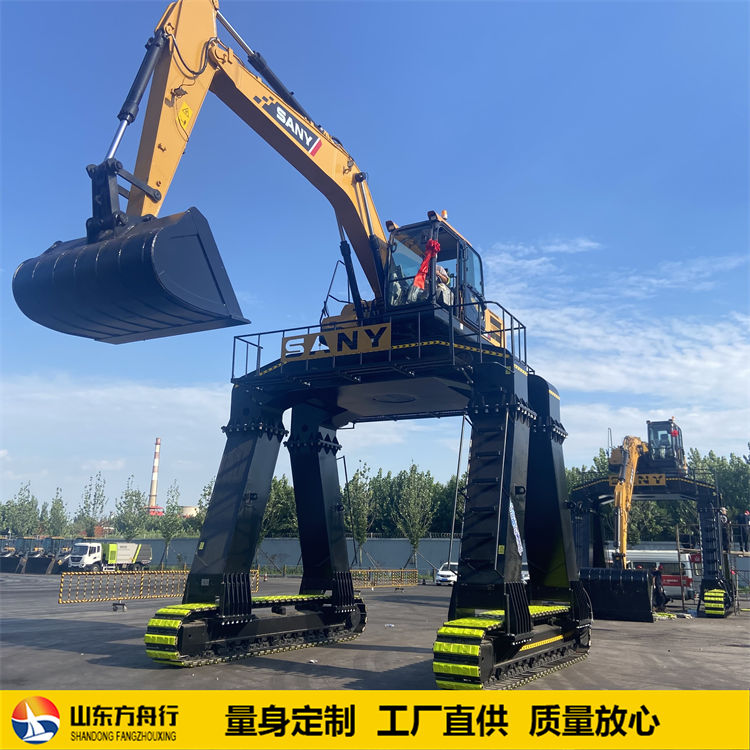 火车卸煤挖掘机 加高底盘挖掘机卸火车大长腿