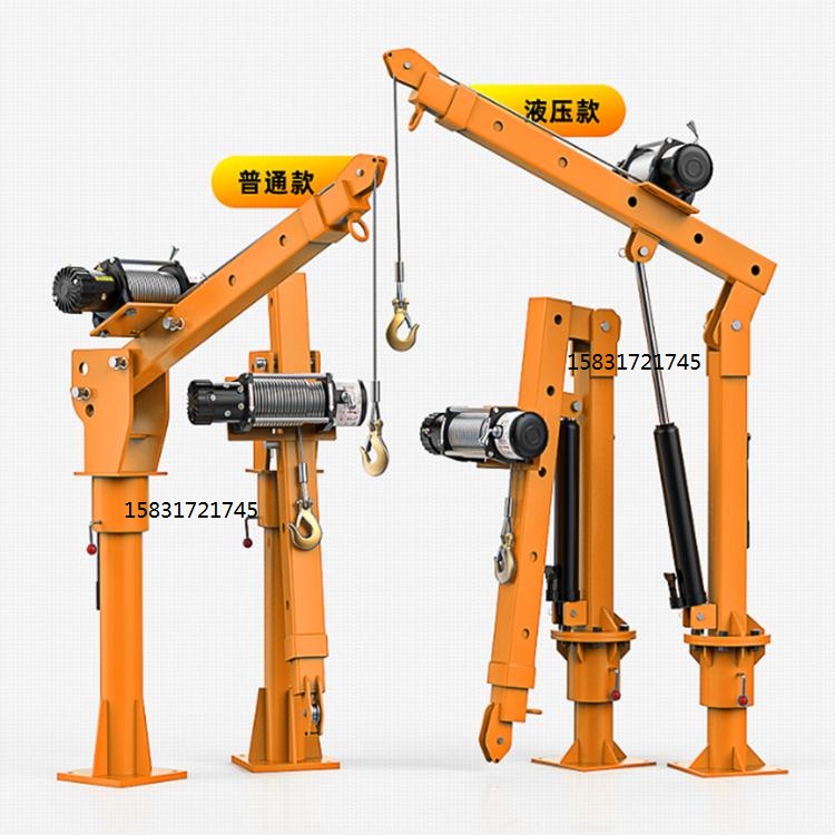  联鑫车载小吊机360旋臂式随车小型吊运机12吃24v电动绞盘吊运机