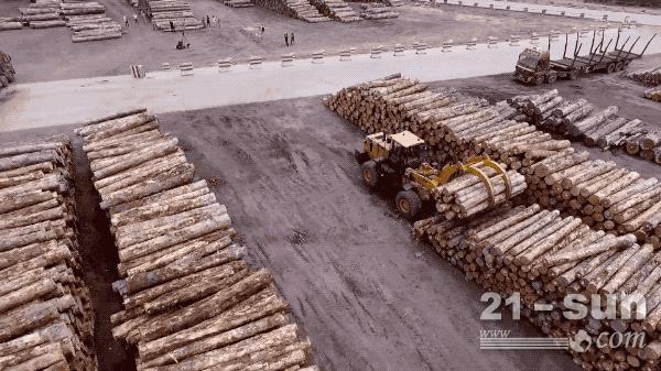 港口抓木选择山工机械，没问题！