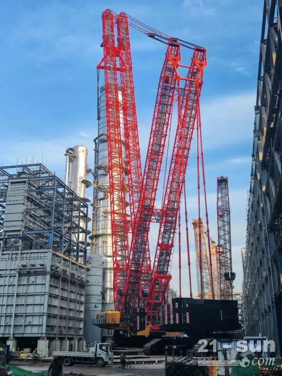 震撼！三一4500吨“全球第一吊”双臂工况首秀(图6)