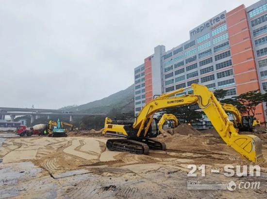 中央支援，同心抗疫情！住友挖掘機助力中央援建香港方艙醫院項目開工