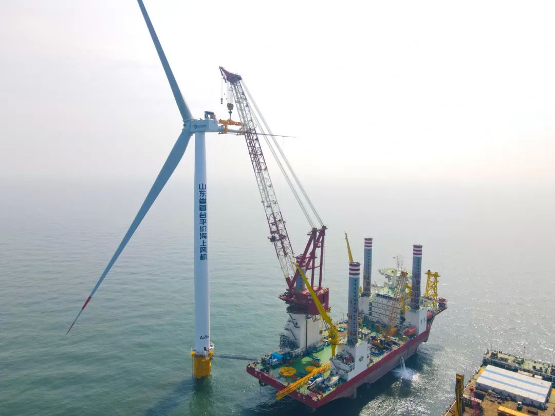 126米高空精准对接！山东能源渤中海上风电项目首台风机吊装成功