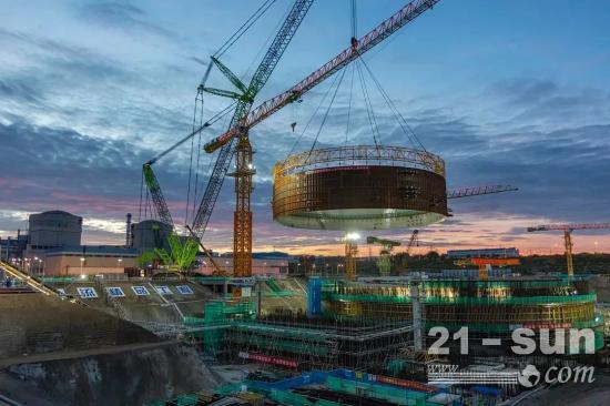 2021年9月海南昌江核电3号机组钢衬里模块二吊装