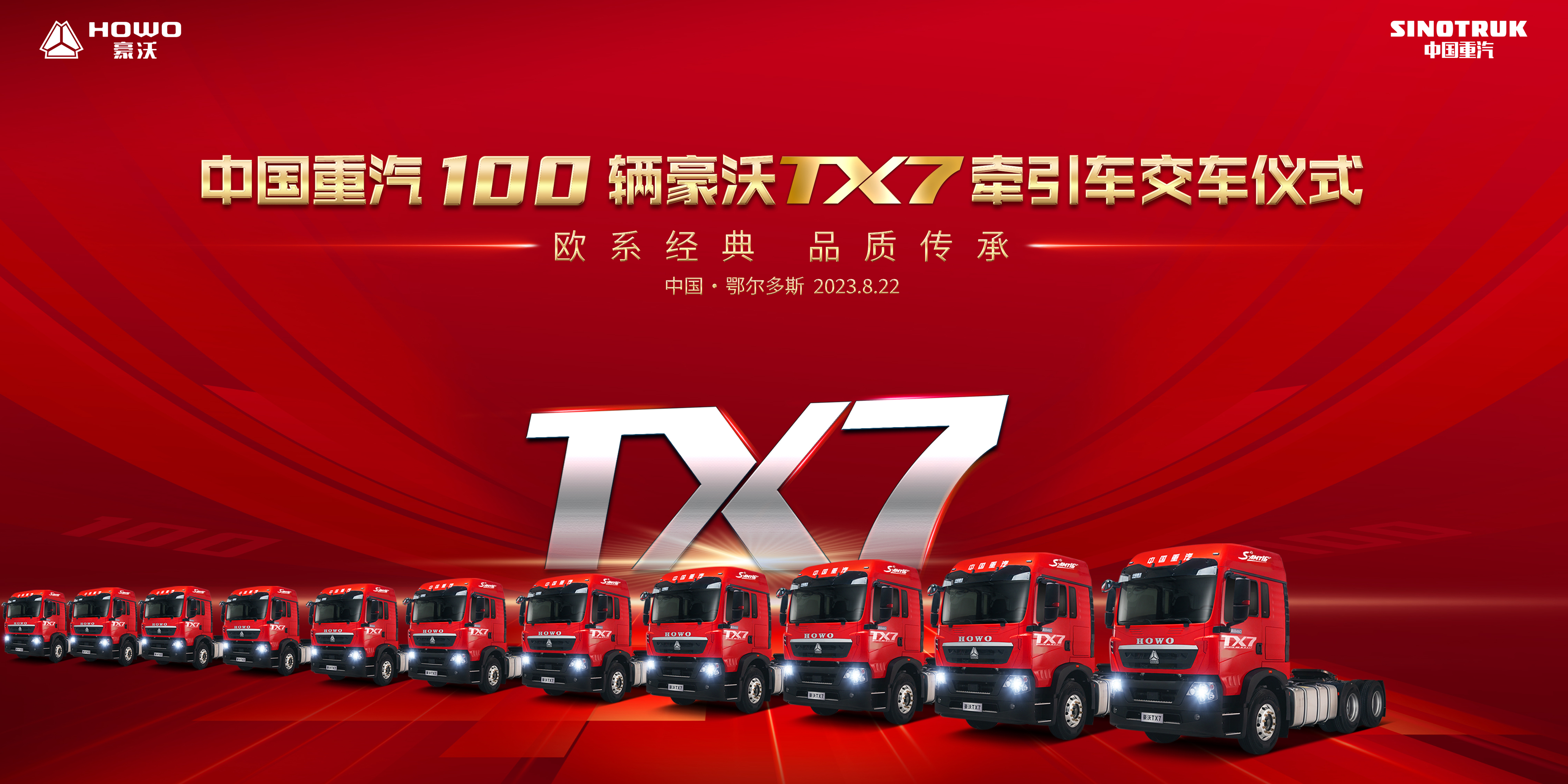 【鐵臂直播】歐系經典 品質傳承——中國重汽100輛豪沃TX7牽引車交車儀式