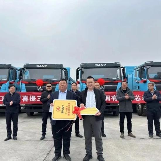 引領陽春萬象新｜三一新能源自卸車全國交付火熱進行中！