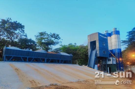 山推混凝土搅拌站助力科特迪瓦道路建设