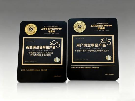 实力问鼎！中联重科欧洲70米泵车、新能源搅拌车斩获行业明星产品大奖
