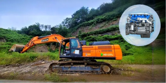 现代斗山工程机械启动全球首次38吨级氢燃料发动机挖掘机测试