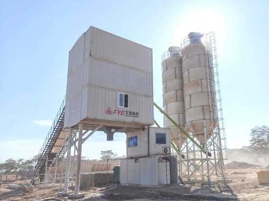 方圆HZS90箱式搅拌站出口坦桑尼亚