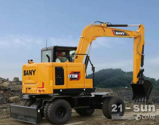 三一SY75W轮挖全场景通吃，干工程不用多备设备！