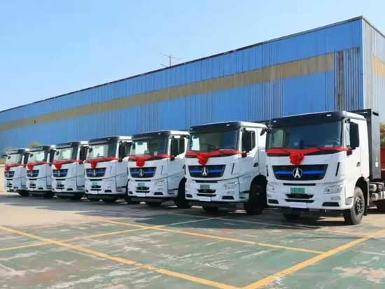 绿色运输 低碳发展 北奔电动半挂车在江苏中天钢铁集团投用