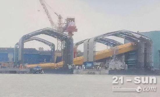 “出师未捷身先死”，印度购入日式龙门吊，被风刮倒后砸烂护卫舰