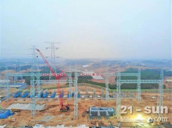 武汉1000千伏变电站新建工程1000kV构架吊装顺利完成
