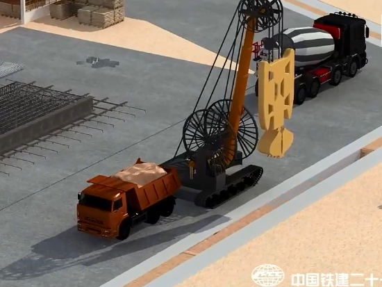 3D动画完整演示地下连续墙施工全过程，把工艺讲的一清二楚！