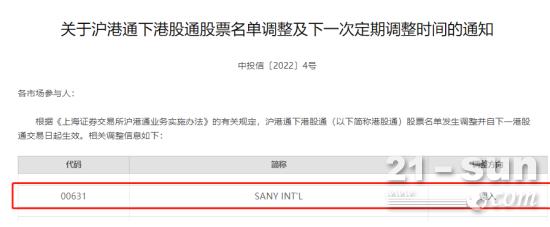 备受认可！三一国际获准纳入沪港通