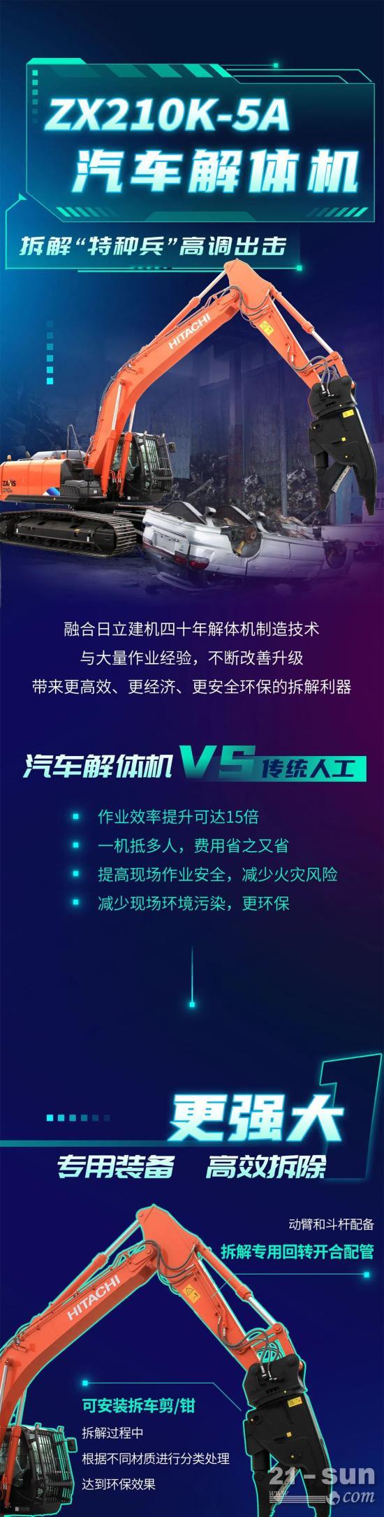 <em>日立ZX210K-5A汽车解体机</em>，申请出战！