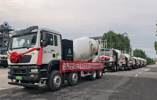 风雨无阻 | 山推建友纯电搅拌车批量发往天津、福建市场