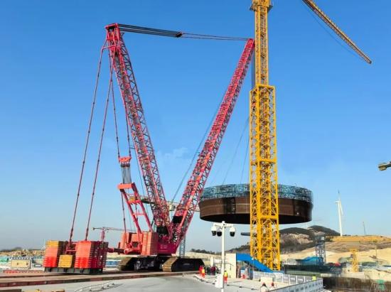 徐工起重机2小时15分钟能做什么？把核岛43米“钢铁内胆”一次放准！