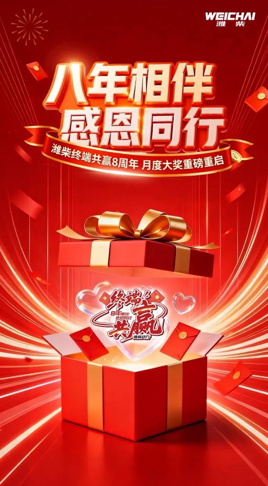 【<em>潍柴商城</em>】八年相伴，感恩同行｜潍柴终端共赢8周年，月度大奖重磅重启！