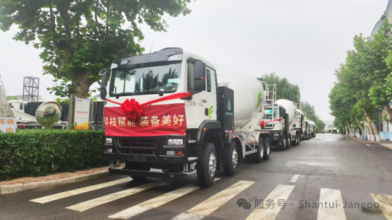绿色赋能|山推建友纯电搅拌车批量发往天津市场
