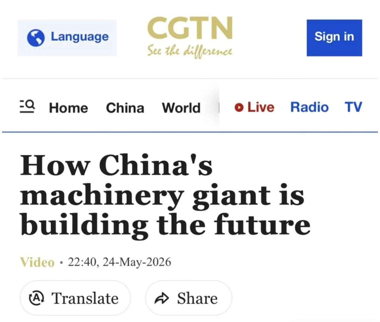 Vision！CGTN聚焦徐工第八届国际客户节